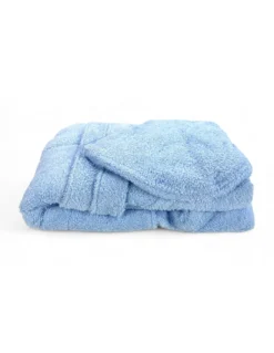 Accappatoio Azzurro Hi Tech in Spugna di Cotone per Bambino con Cappuccio, 400 gr/mq, Tex Family, Made in Italy