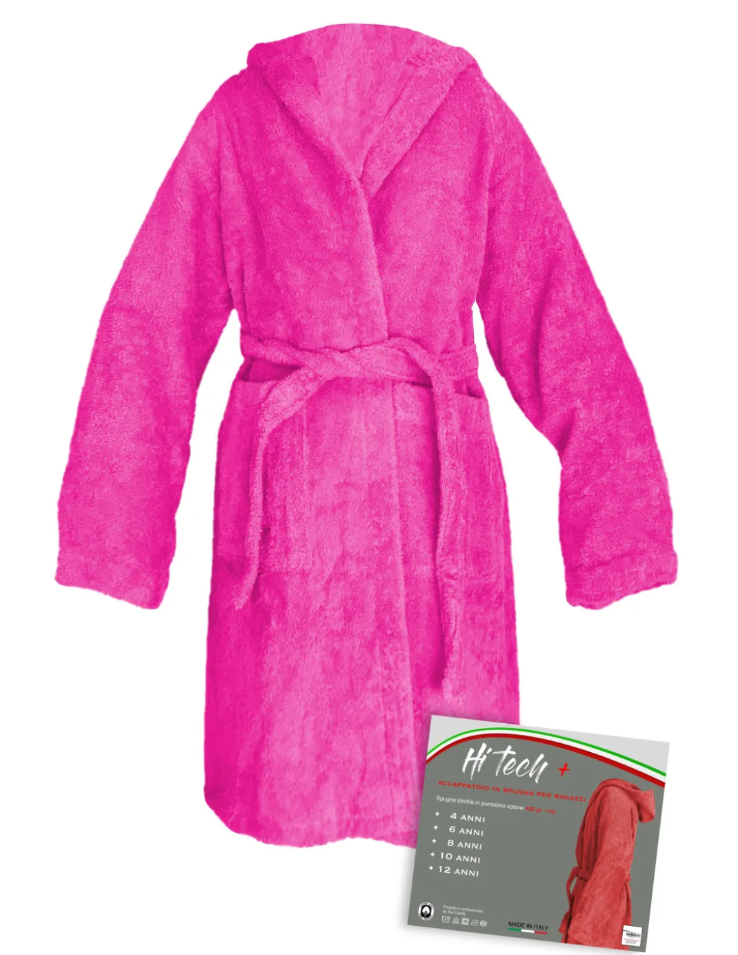 ACCAPPATOIO HI TECH + © BIMBA bambina RAGAZZA IN SPUGNA di puro cotone MADE IN ITALY ROSA