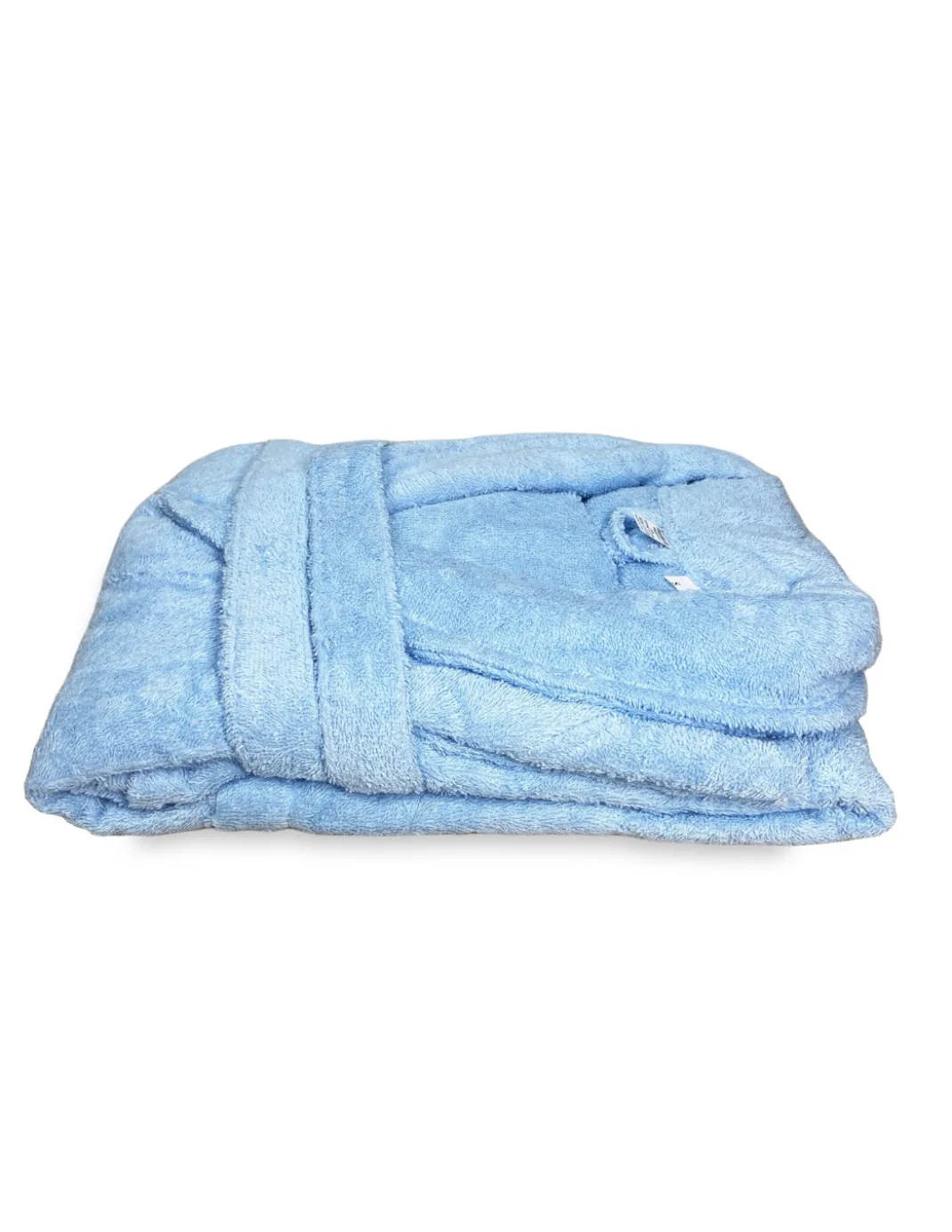 ACCAPPATOIO in Spugna a SCIALLE Senza Cappuccio AZZURRO in Puro Cotone Made in Italy
