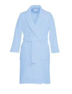 ACCAPPATOIO in Spugna a SCIALLE Senza Cappuccio AZZURRO in Puro Cotone Made in Italy
