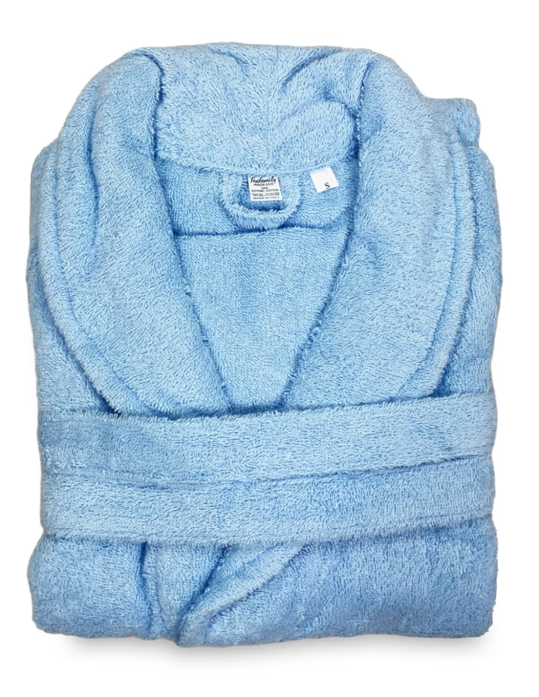 ACCAPPATOIO in Spugna a SCIALLE Senza Cappuccio AZZURRO in Puro Cotone Made in Italy