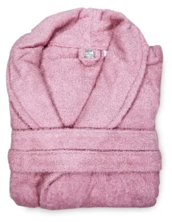 ACCAPPATOIO in Spugna a SCIALLE Senza Cappuccio ROSA in Puro Cotone Made in Italy