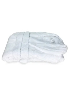 ACCAPPATOIO in Spugna a SCIALLE Senza Cappuccio BIANCO in Puro Cotone Made in Italy