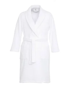 ACCAPPATOIO in Spugna a SCIALLE Senza Cappuccio BIANCO in Puro Cotone Made in Italy