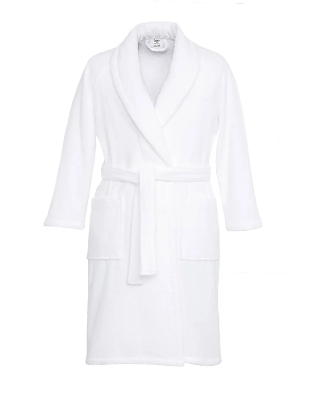 ACCAPPATOIO in Spugna a SCIALLE Senza Cappuccio BIANCO in Puro Cotone Made in Italy
