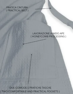 ACCAPPATOIO Nido Ape BEE© in Puro cotone con Cappuccio da Adulto GRIGIO