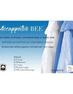 ACCAPPATOIO Nido Ape BEE© in Puro cotone con Cappuccio da Adulto VERDE