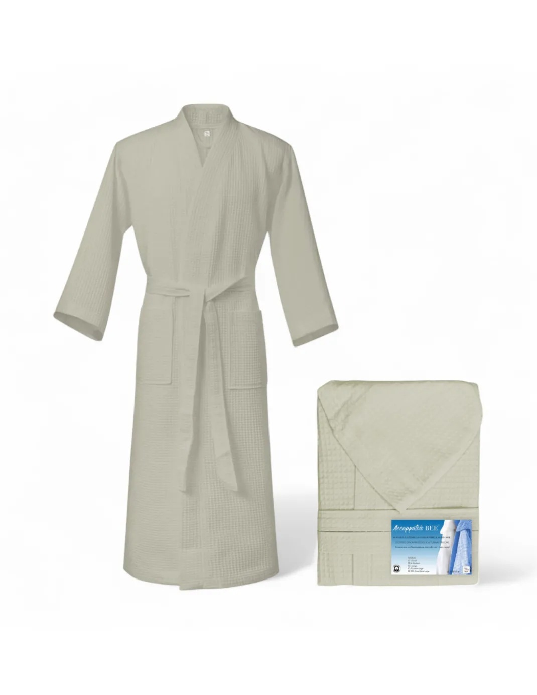 ACCAPPATOIO Nido Ape BEE© in Puro cotone con Cappuccio da Adulto BEIGE