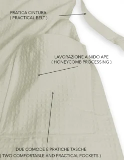 ACCAPPATOIO Nido Ape BEE© in Puro cotone con Cappuccio da Adulto BEIGE