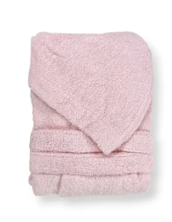 Accappatoio Rosa Chiaro Hi Tech in Spugna di Cotone per Bambino con Cappuccio, 400 gr/mq, Tex Family, Made in Italy
