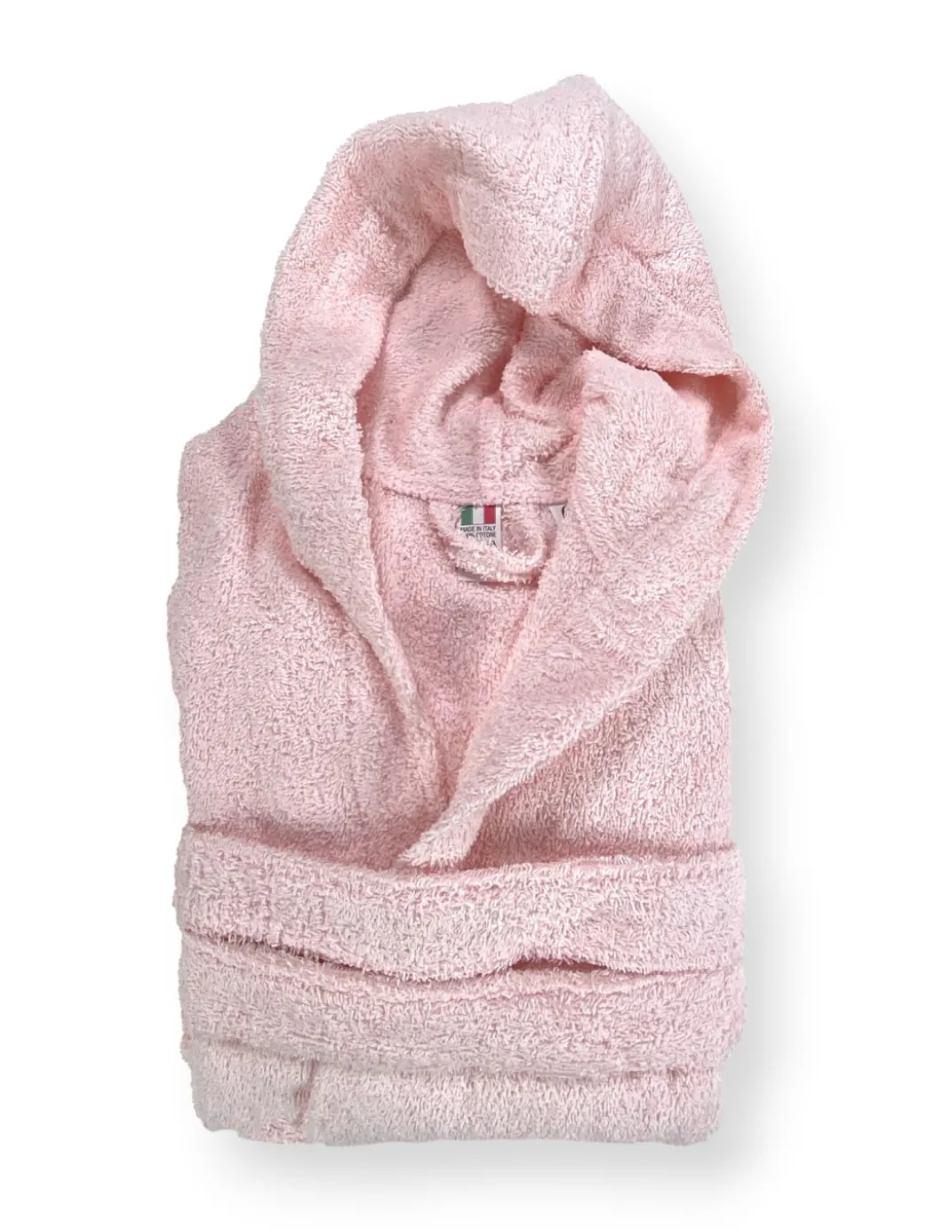 Accappatoio Rosa Chiaro Hi Tech in Spugna di Cotone per Bambino con Cappuccio, 400 gr/mq, Tex Family, Made in Italy