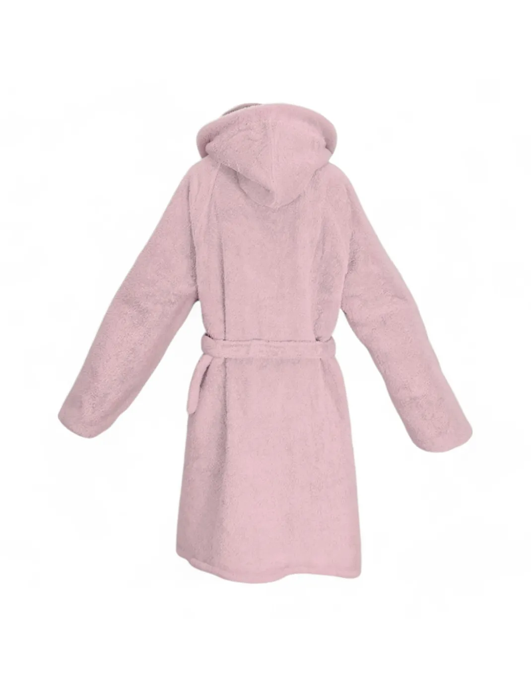 Accappatoio Rosa Chiaro Hi Tech in Spugna di Cotone per Bambino con Cappuccio, 400 gr/mq, Tex Family, Made in Italy
