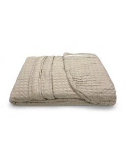 Accappatoio Uomo Donna in Cotone con Cappuccio, BEEApone® Nido d’Ape, Colore Beige, Asciugatura Rapida, Morbido