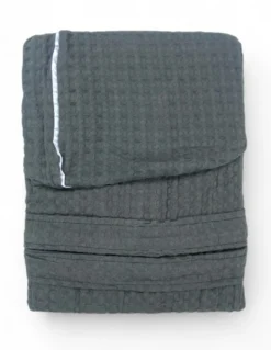 Accappatoio Uomo Donna in Cotone con Cappuccio, BEEApone® Nido d’Ape, Colore Antracite, Asciugatura Rapida, Morbido