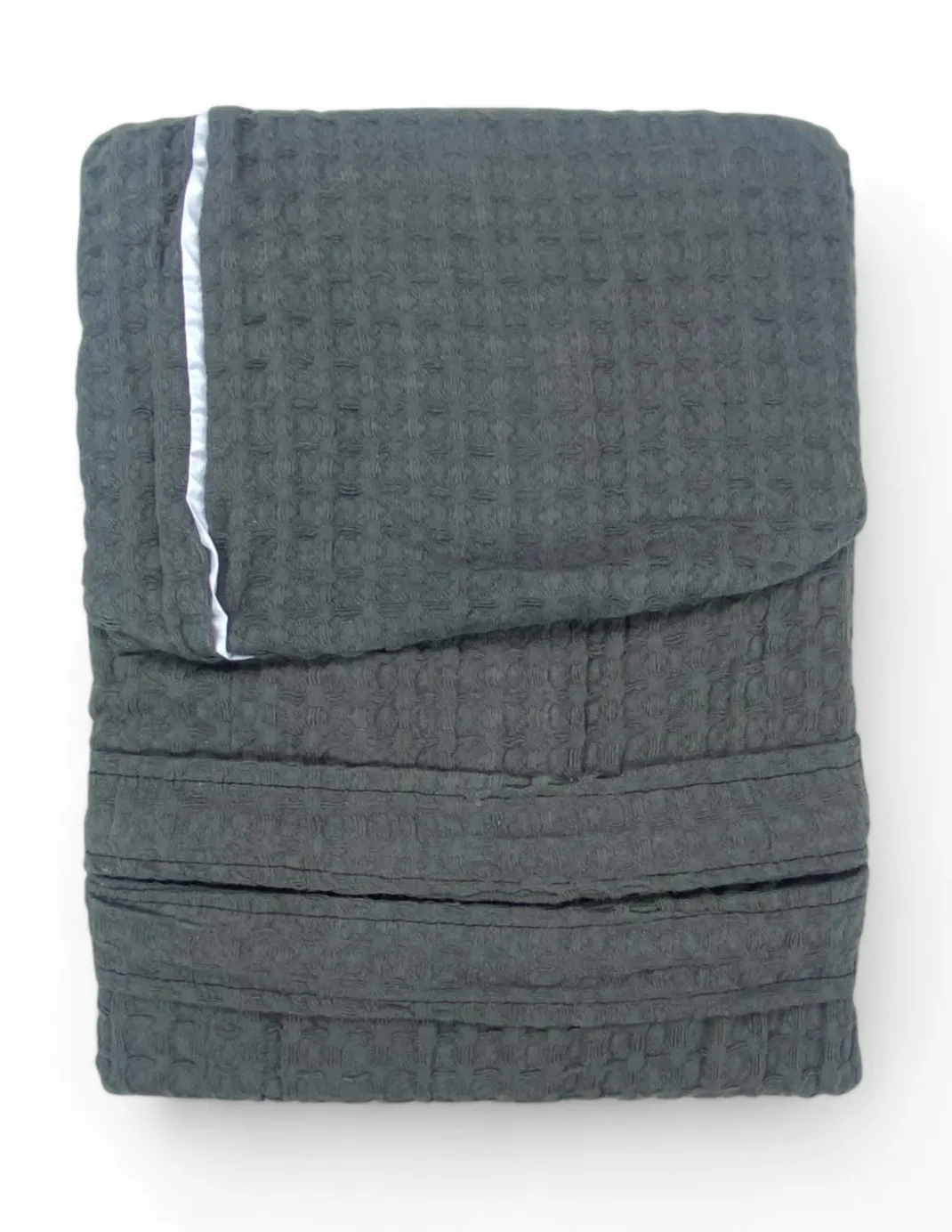 Accappatoio Uomo Donna in Cotone con Cappuccio, BEEApone® Nido d’Ape, Colore Antracite, Asciugatura Rapida, Morbido