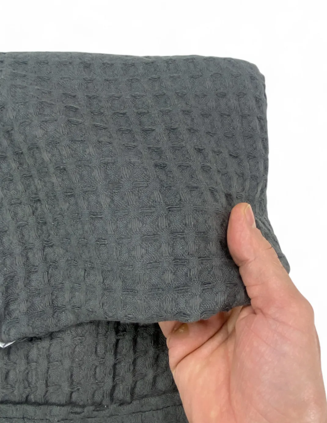 Accappatoio Uomo Donna in Cotone con Cappuccio, BEEApone® Nido d’Ape, Colore Antracite, Asciugatura Rapida, Morbido