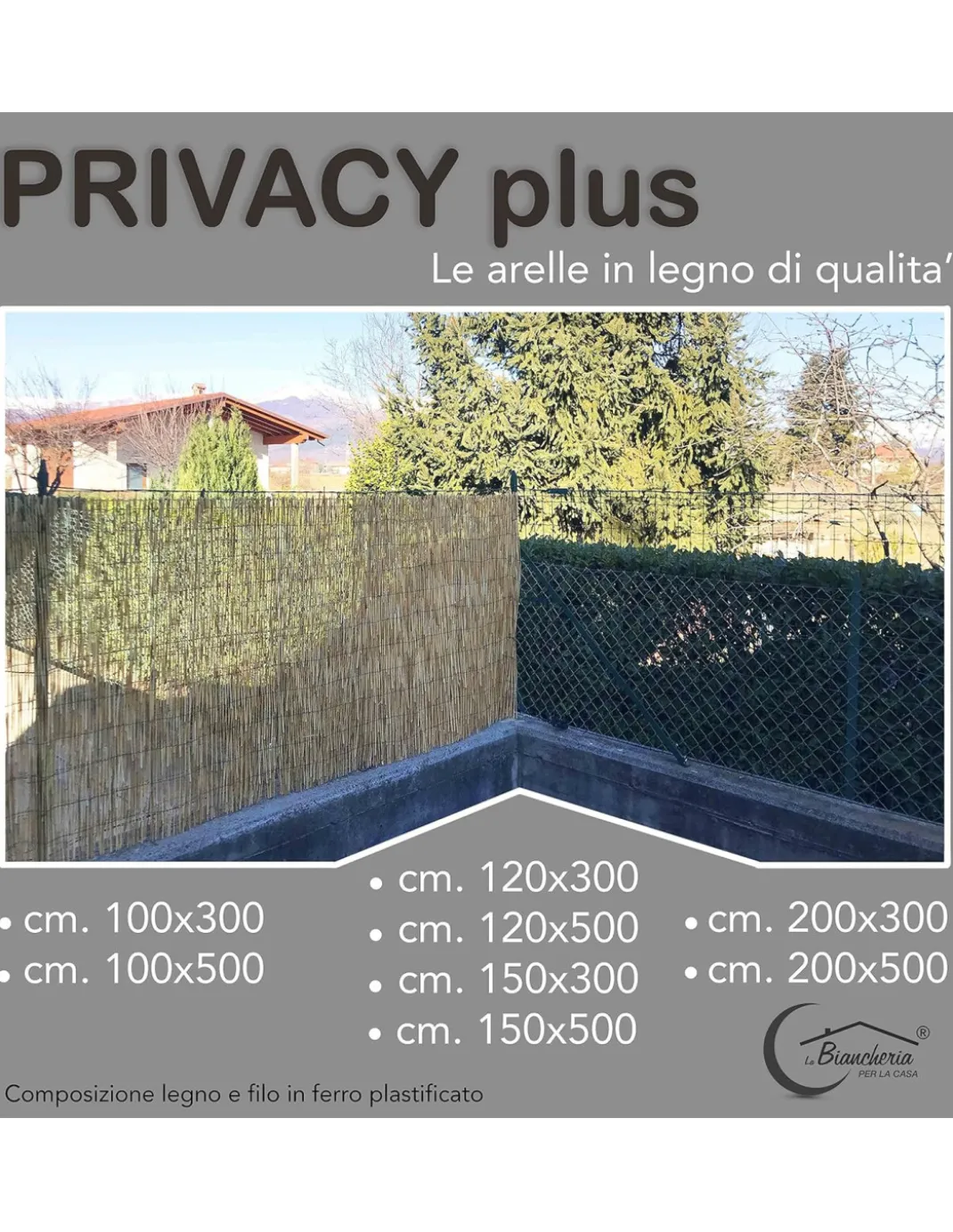 Arelle Privacy Plus – Arella Frangivista in Canne Naturali tipo Bambù, Canniccio per Balcone e Recinzione