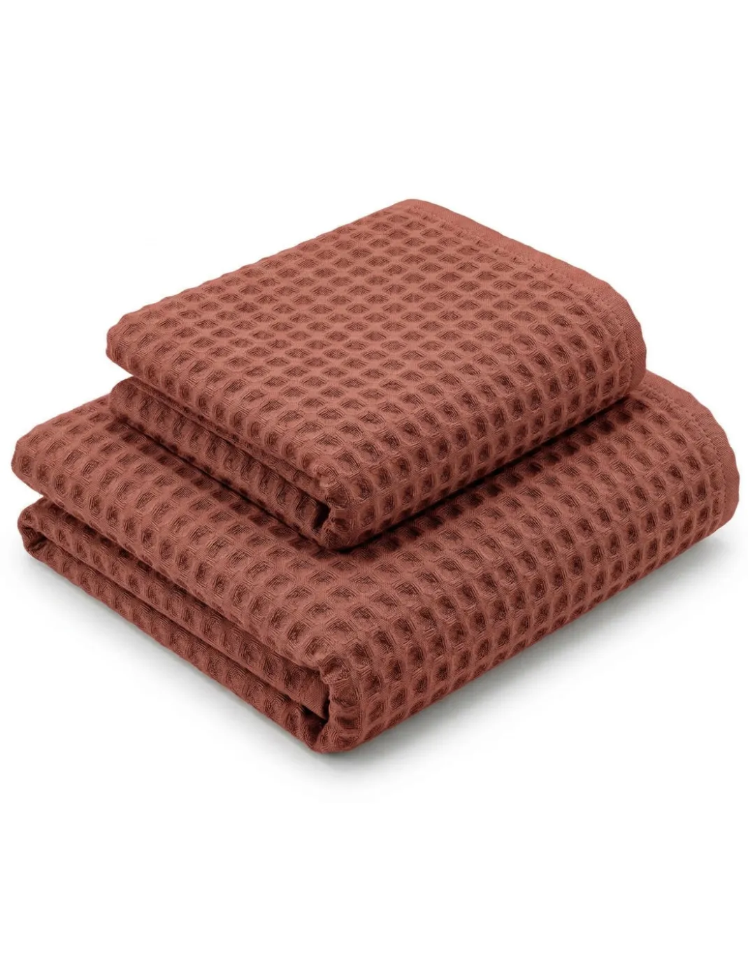 Asciugamani Nido d’Ape 100% Cotone 330 g/m² Made in Italy – Set 2 Pezzi (60x110 + 40x60) Tex Family – Fragola