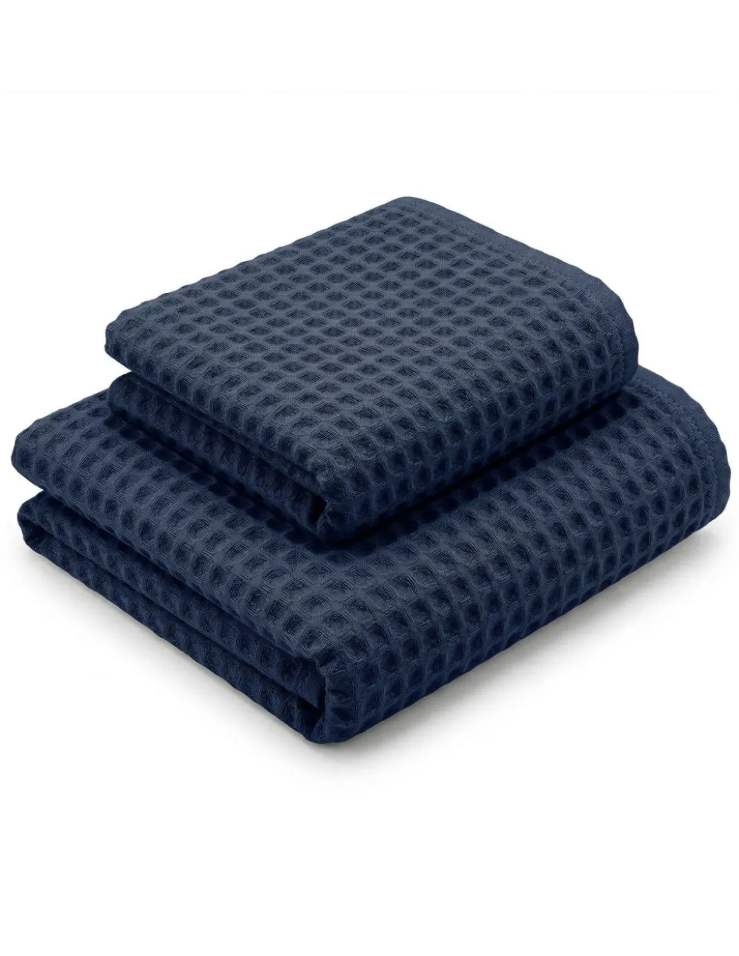 Asciugamani Nido d’Ape 100% Cotone 330 g/m² Made in Italy – Set 2 Pezzi (60x110 + 40x60) Tex Family – Blu