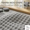 Asciugamani Nido d’Ape 100% Cotone 330 g/m² Made in Italy – Set 2 Pezzi (60x110 + 40x60) Tex Family – Acciaio