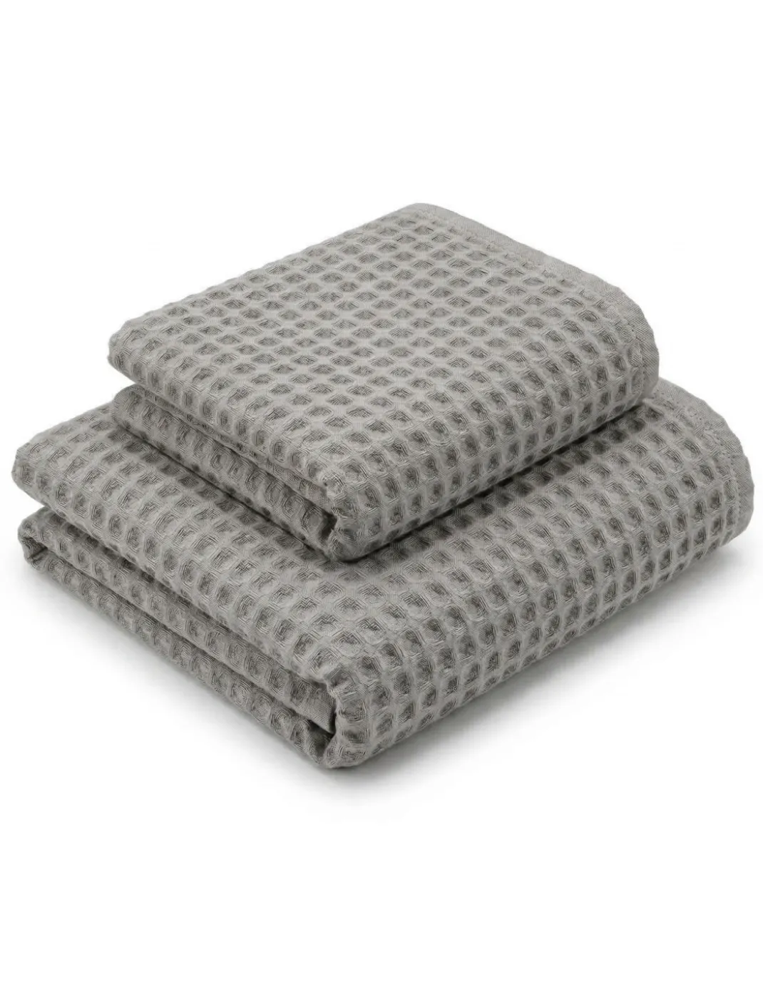 Asciugamani Nido d’Ape 100% Cotone 330 g/m² Made in Italy – Set 2 Pezzi (60x110 + 40x60) Tex Family – Grigio