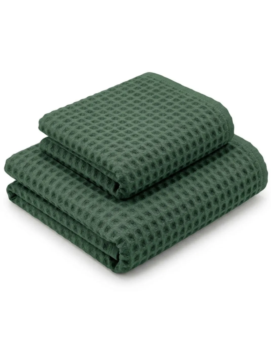 Asciugamani Nido d’Ape 100% Cotone 330 g/m² Made in Italy – Set 2 Pezzi (60x110 + 40x60) Tex Family – Verdone
