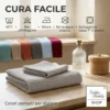 Asciugamani Nido d’Ape 100% Cotone 330 g/m² Made in Italy – Set 2 Pezzi (60x110 + 40x60) Tex Family – Cipria