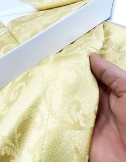 BAULETTO GOLD Con bordo Applicato ORO MATRIMONIALE lenzuolo E COPRILETTO IDEA SPOSA