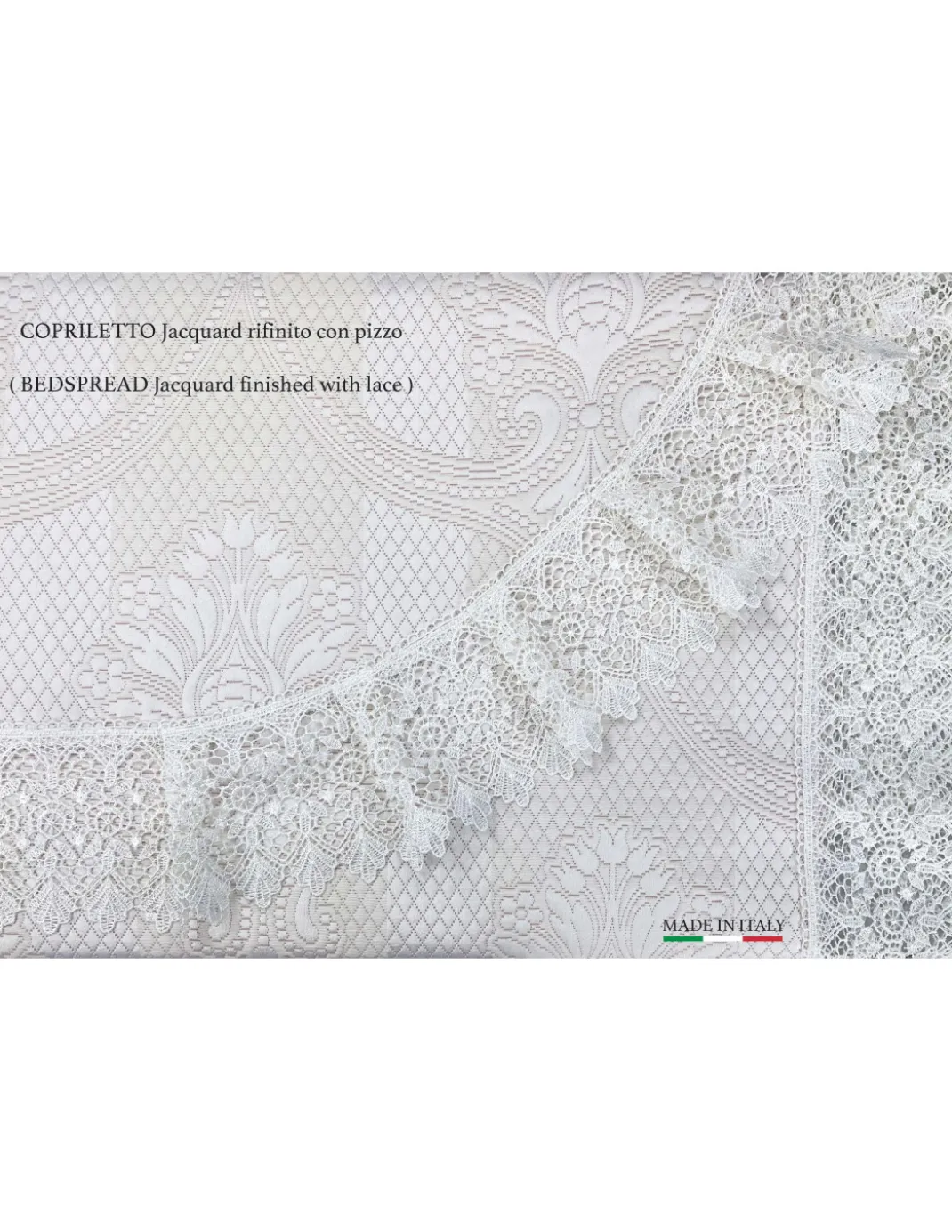 BAULETTO SUSY rifinito con Pizzo Macramè MATRIMONIALE lenzuolo e COPRILETTO idea SPOSA