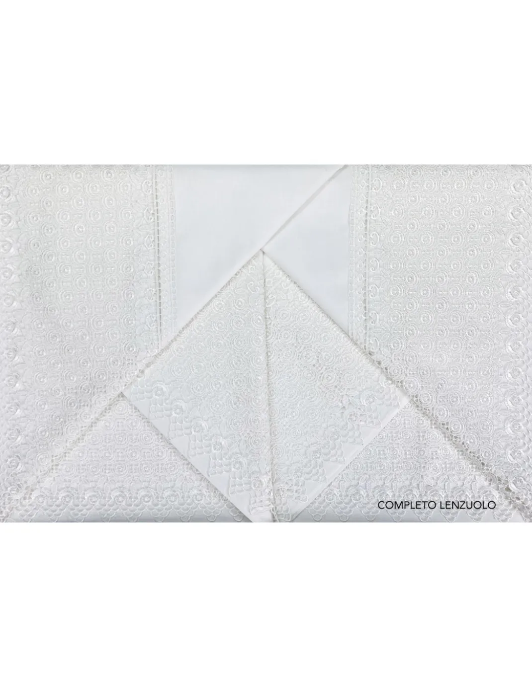 BAULETTO TOP Pizzo Alto rifinito con Pizzo Macramè MATRIMONIALE lenzuolo e COPRILETTO idea SPOSA
