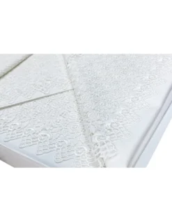 BAULETTO TOP Pizzo Alto rifinito con Pizzo Macramè MATRIMONIALE lenzuolo e COPRILETTO idea SPOSA