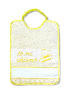 Bavaglini Asilo 100% Cotone con Tela AIDA da Ricamare, 25x34 cm, Set Bavette Personalizzabili 