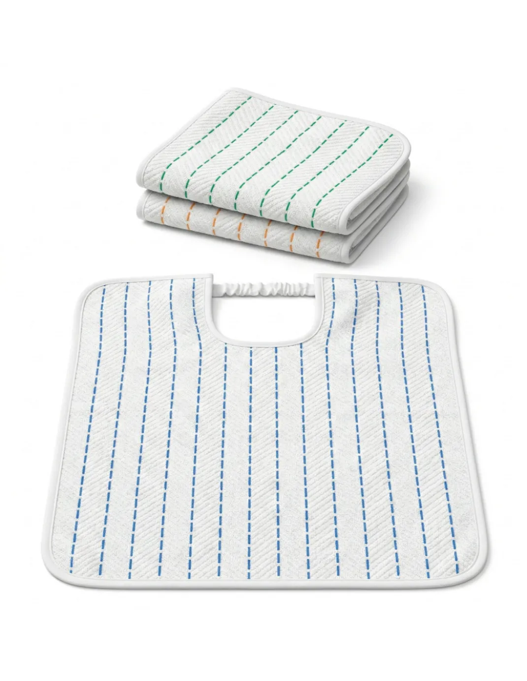Bavaglione Adulto Cesare con Elastico 50x60 cm Tex Family – Set 3 o 6 Pezzi, Cotone Tinto in Filo, Made in Italy