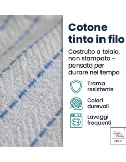 Bavaglione Adulto Cesare con Elastico 50x60 cm Tex Family – Set 3 o 6 Pezzi, Cotone Tinto in Filo, Made in Italy