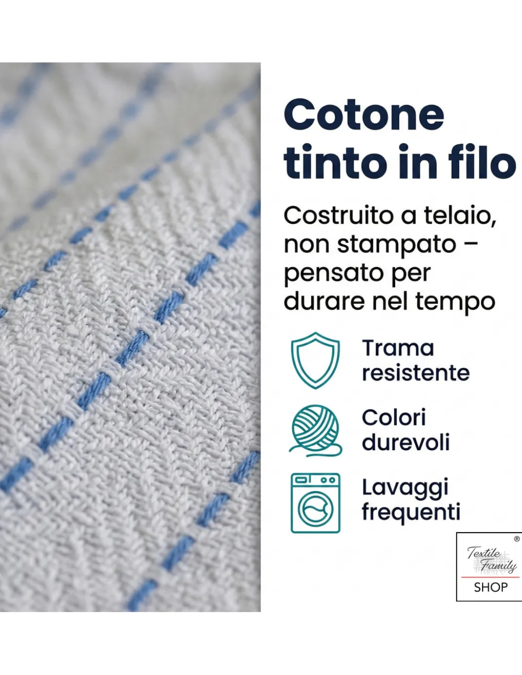 Bavaglione Adulto Cesare con Elastico 50x60 cm Tex Family – Set 3 o 6 Pezzi, Cotone Tinto in Filo, Made in Italy