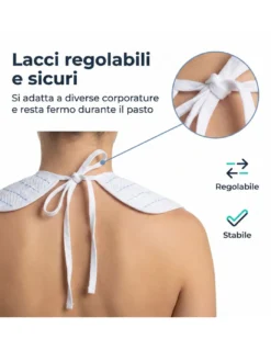 Bavaglione Adulto Cesare con Lacci 50x60 Set 3 o 6 Pezzi – Bavaglini Anziani Cotone Tinto in Filo Made in Italy