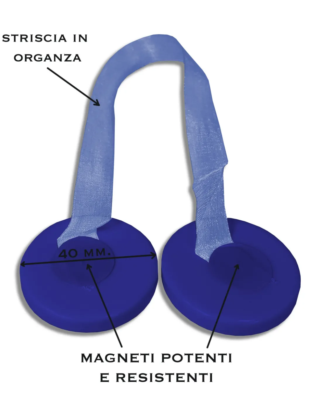 CALAMITA FERMA TENDA ELENA BLU CALAMITE PER TENDE FERMATENDE MADREPERLA
