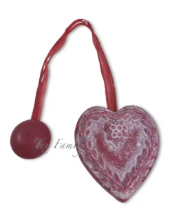 CALAMITA FERMA TENDA IN LEGNO CALAMITE PER TENDE LEGATENDE CUORE SHABBY ROSSO BORDEAUX