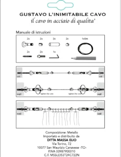 CAVO DI ACCIAIO Gustavo © PER TENDA 5 MT. REGOLABILE IN ACCIAIO REGGITENDA CON ACCESSORI E MATITA SEGNA FORI