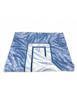 Completo Lenzuola Curve Blu - Design Moderno 100% Cotone Naturale - Traspirante e Lavabile - Made in Italy