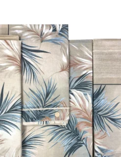 Completo Lenzuola Foglie Beige Sabbia - 100% Cotone - Stampa Naturale Elegante - Made in Italy, Traspirante