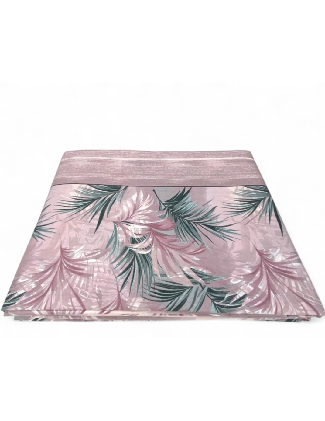 Completo Lenzuola Foglie Rosa - 100% Cotone Naturale - Elegante e Traspirante - Made in Italy, Lavabile