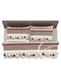 Completo Lenzuola Invernale Flanella Valbadia Tirolese - Puro Cotone Felpato Anti-Pilling - Made in Italy