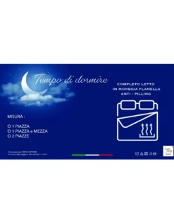 Completo Lenzuola Invernale Flanella Fiore Dipinto Rosa - Cotone Felpato Anti-Pilling - Made in Italy
