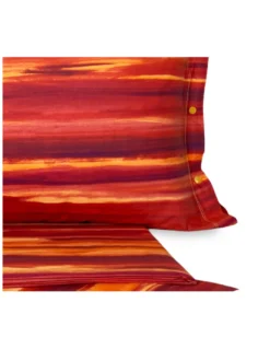 COMPLETO lenzuola LENZUOLO sfumato MODERNO RIO ARANCIO in puro cotone
