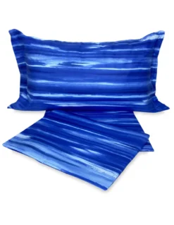 COMPLETO lenzuola LENZUOLO sfumato MODERNO RIO BLU in puro cotone