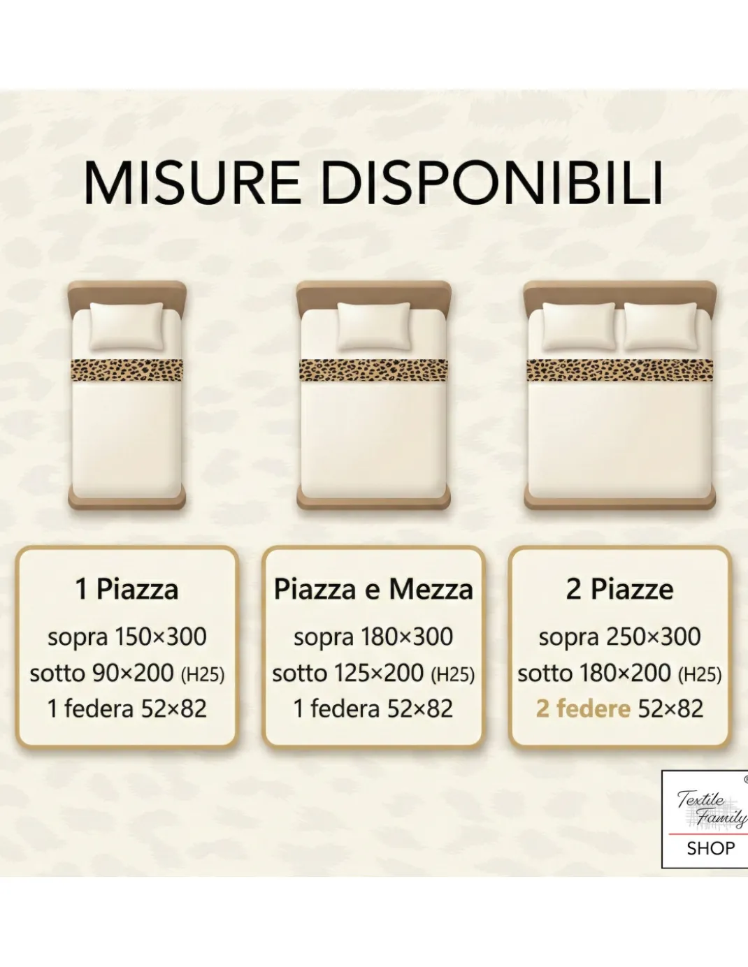 Completo Lenzuola Letto Safari Leopardato 100% Cotone Made in Italy – Sotto con Angoli H 25 cm