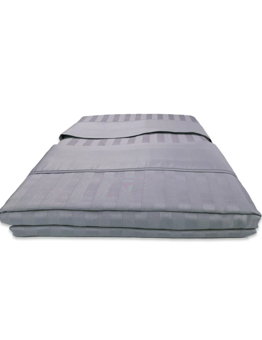 Completo Lenzuola Matrimoniali Cotone Grigio Piombo Levante, Set Lenzuola Letto Matrimoniale, Raso Puro Cotone Rigato