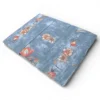 Completo Lenzuola Matrimoniale MAXI Fior di Perla Azzurro 100% Cotone – Fantasia Floreale, Sotto con Angoli