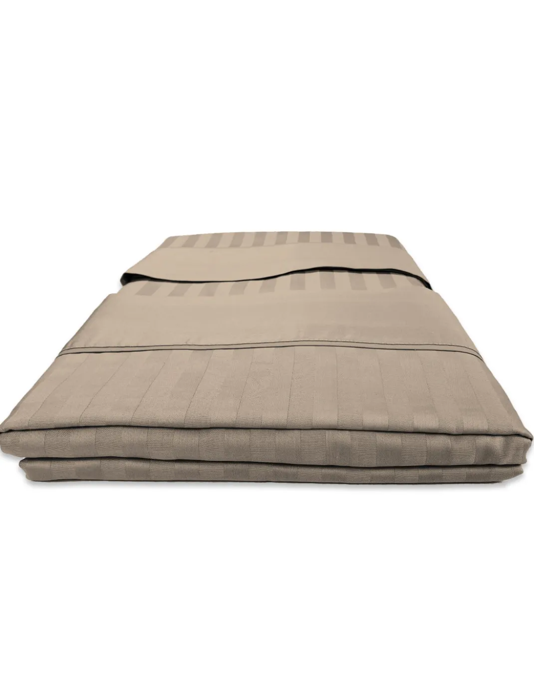 Completo Lenzuola Matrimoniali Cotone Tortora Levante, Set Lenzuola Letto Matrimoniale, Raso Puro Cotone Rigato